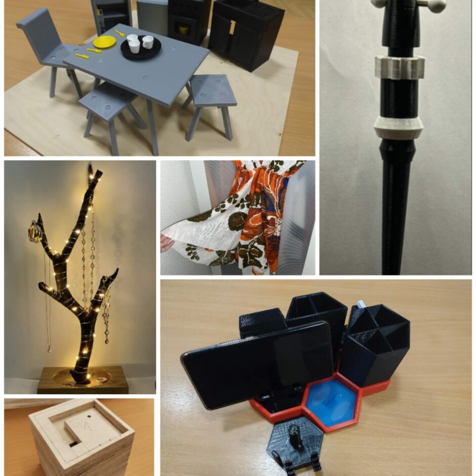 Foto kolāža no 12. klašu skolēnu projektu darbiem