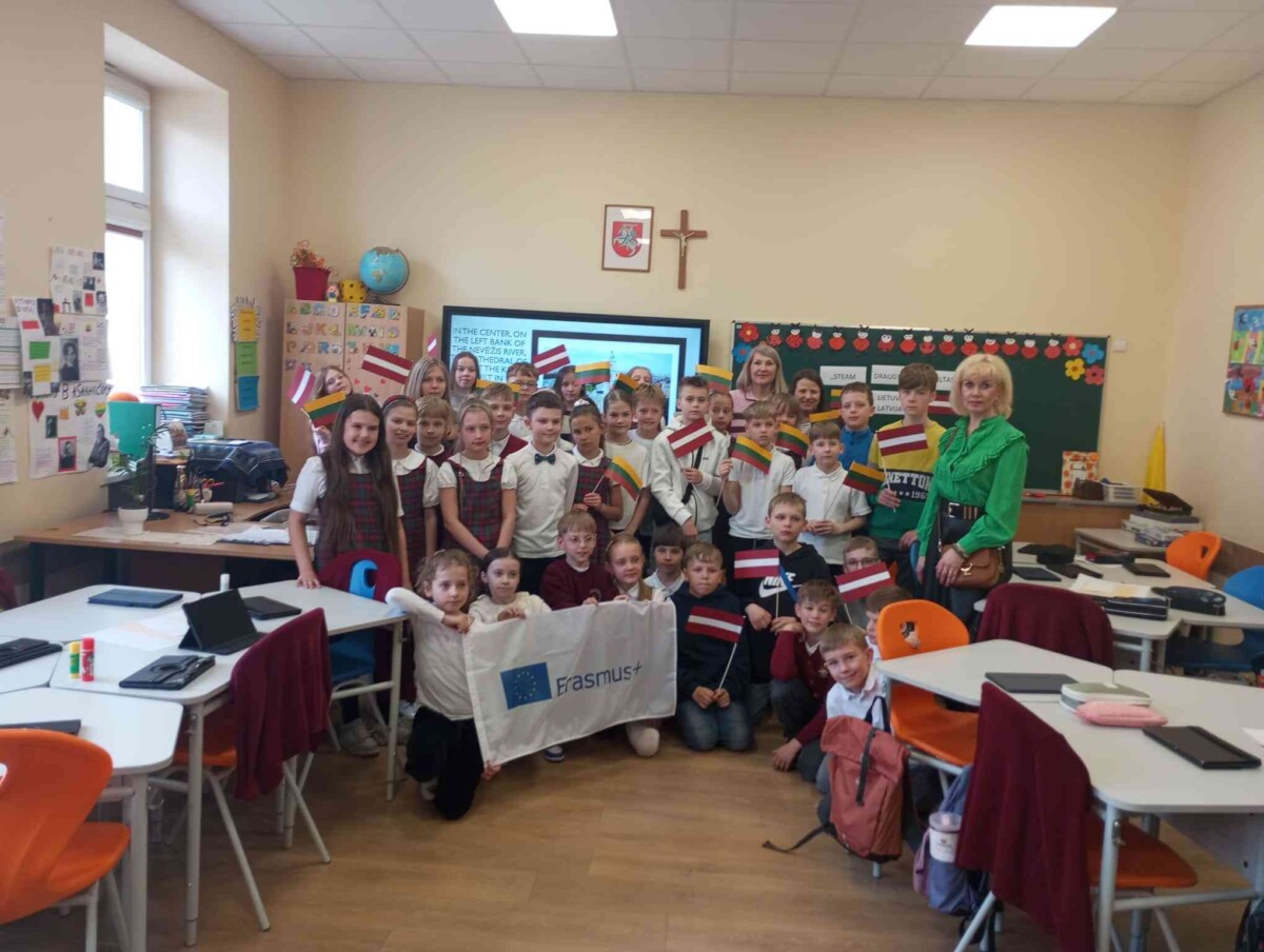 Erasmus+ mobilitātes brauciena latviešu un lietuviešu skolēniu kopbilde
